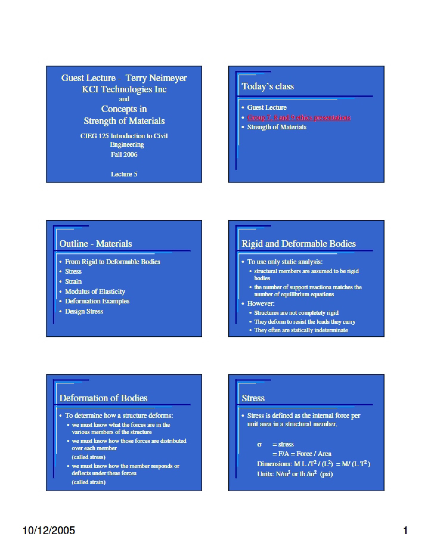 Strength of Materials Concepts
