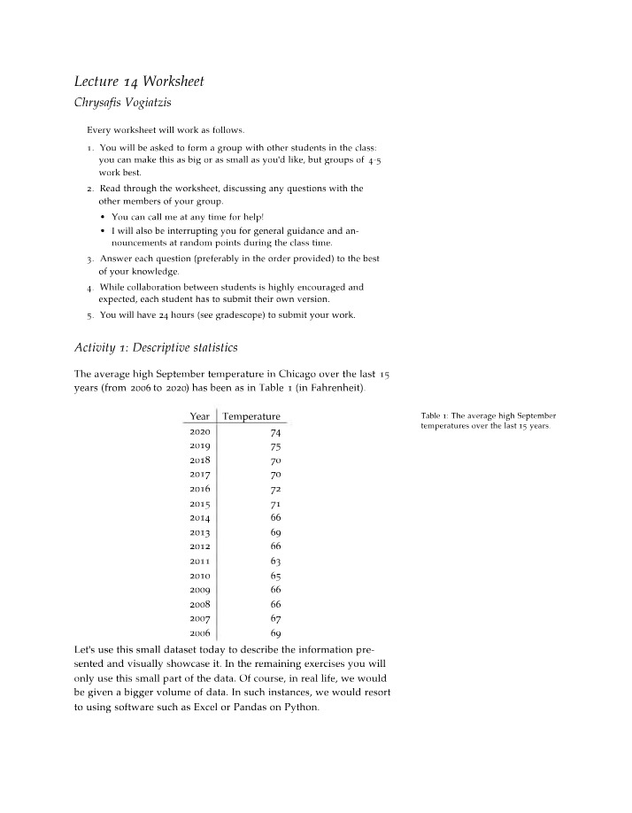 Descriptive Statistics and Graphical Representations