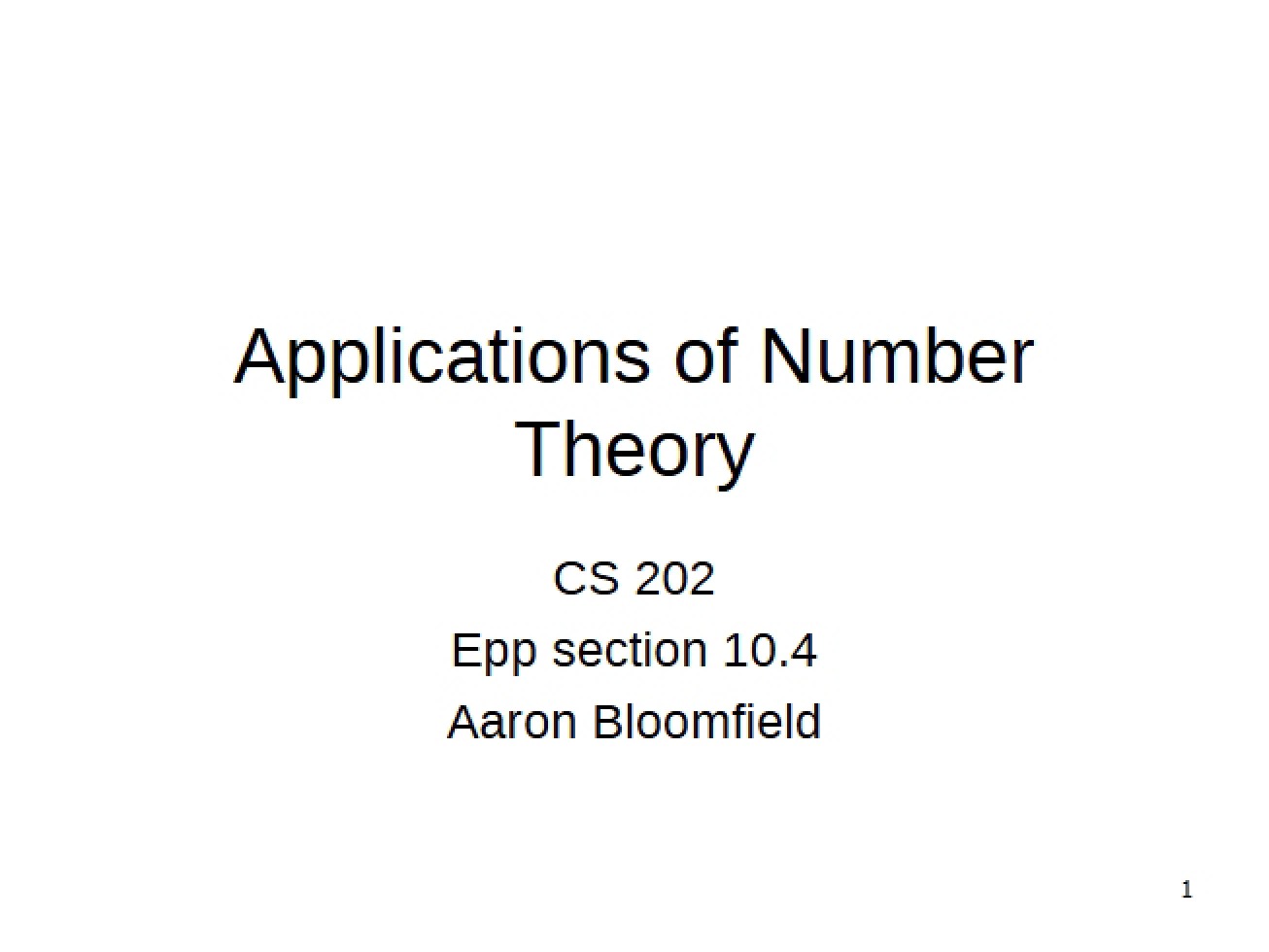 Applications of Theory of Numbers