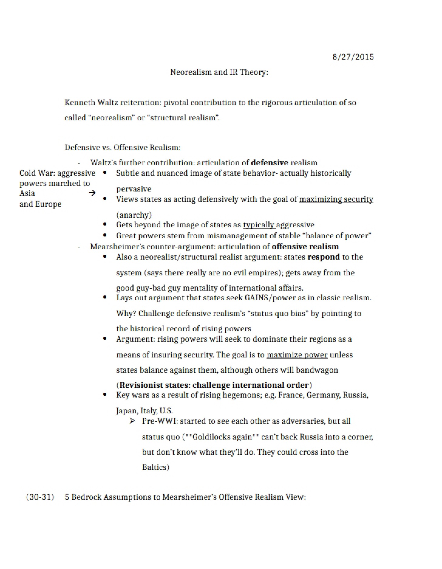 Lecture Notes Aug 27, 2015
