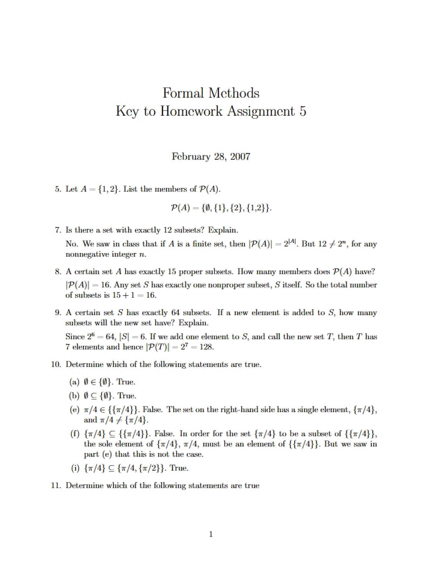 Formal Methods Course Material