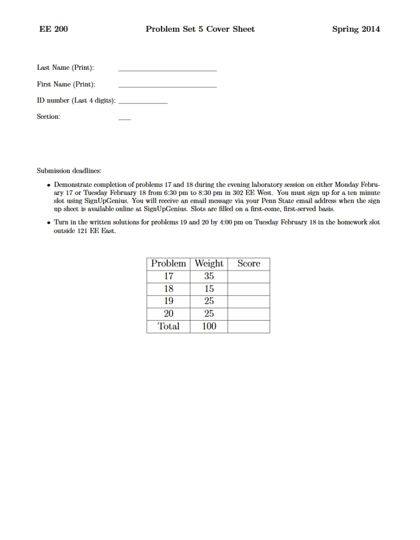 Problem Set 5
