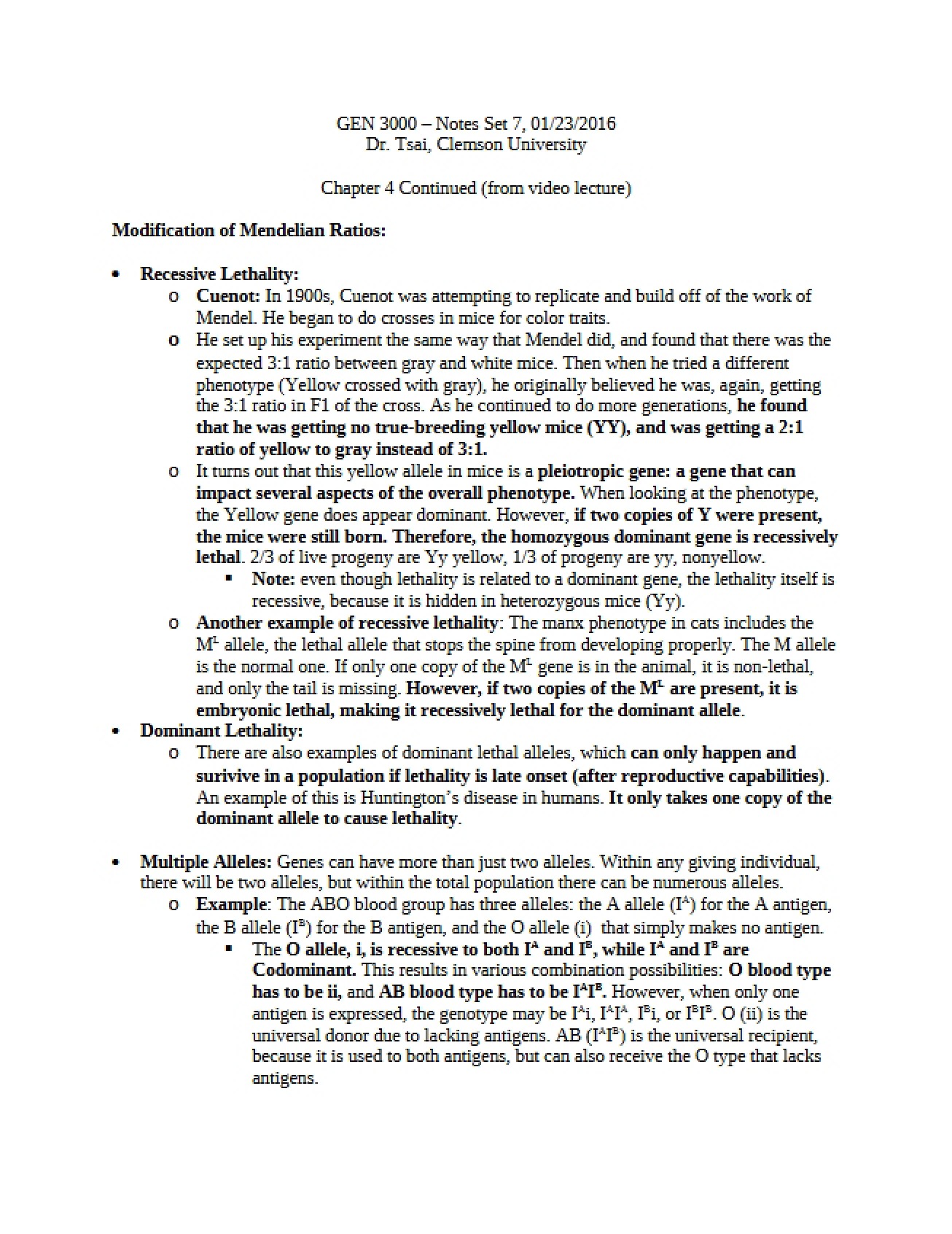 Genetics Chapter Four