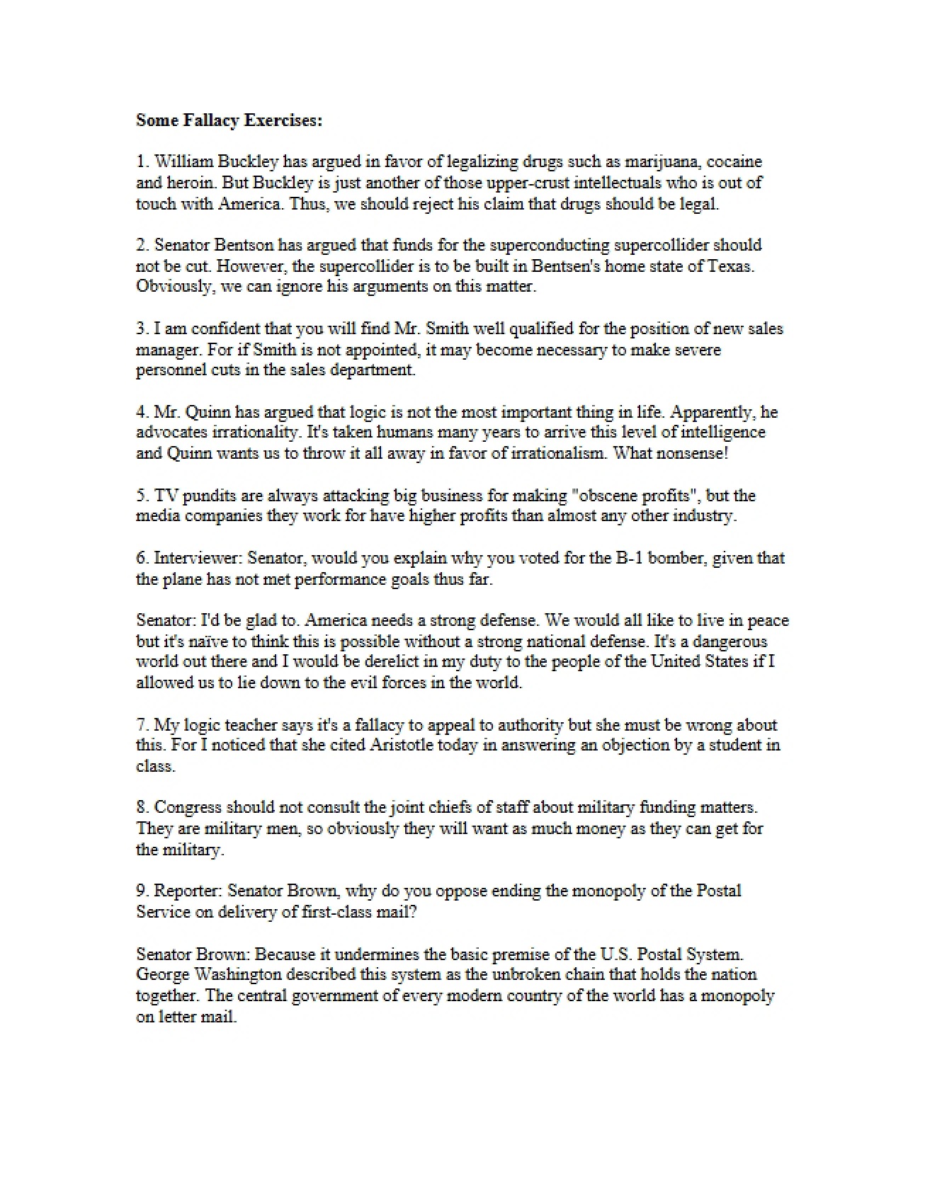 Logic Fallacies