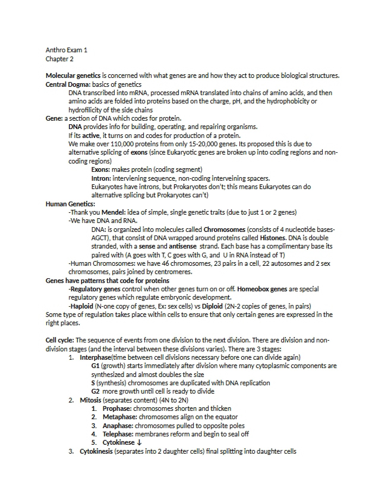Exam 1 Review Chapter 2