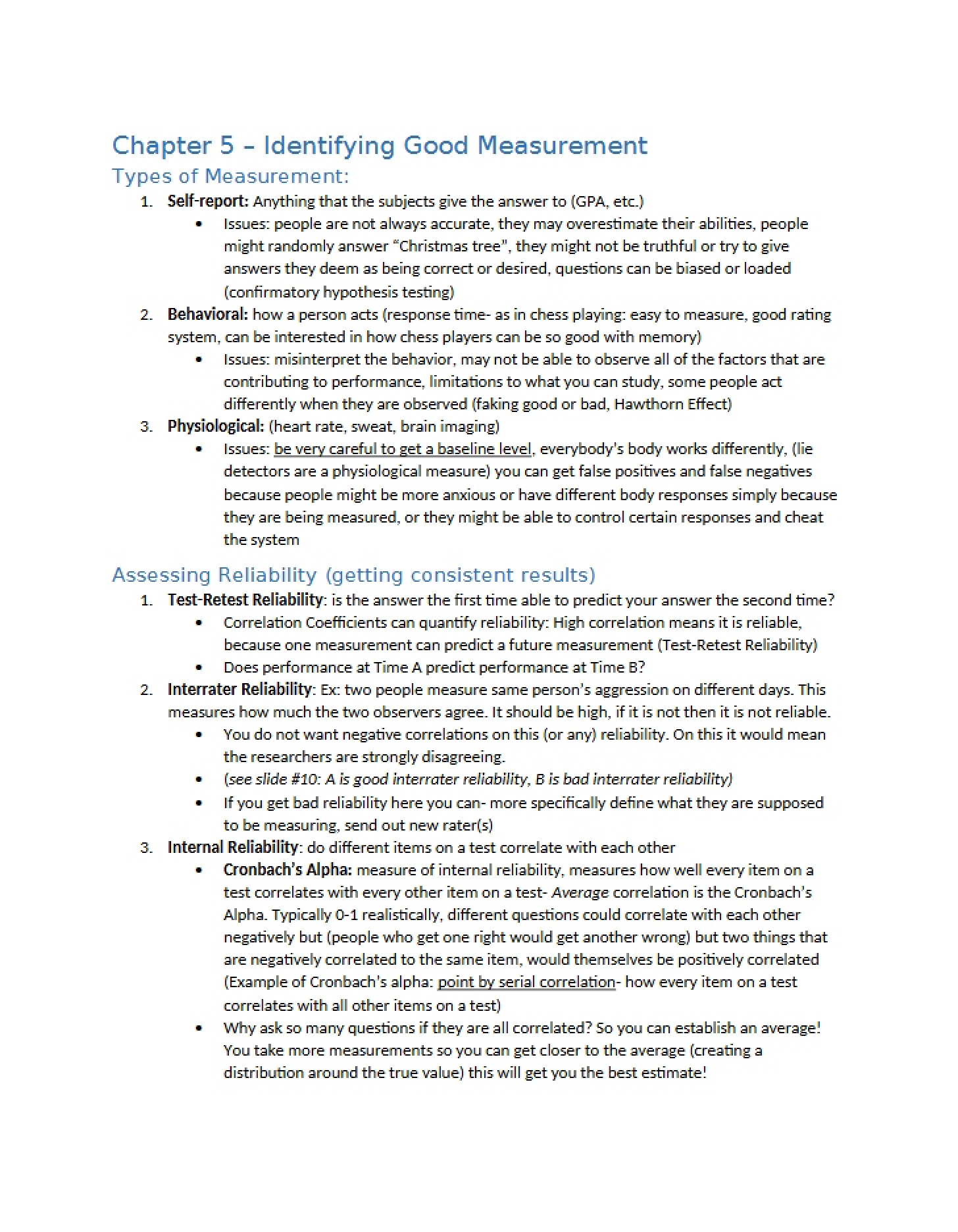 Good Measurement Identification Chapter 5