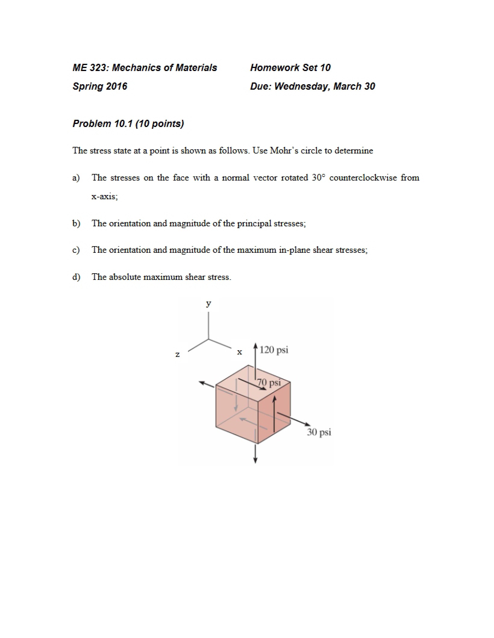 Tenth Homework Assignment