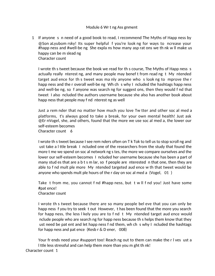 Writing Assignment for Module 6
