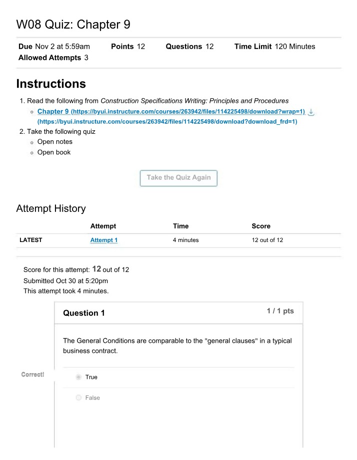 ARCH 180 Quiz - Chapter 9 - Construction Documents