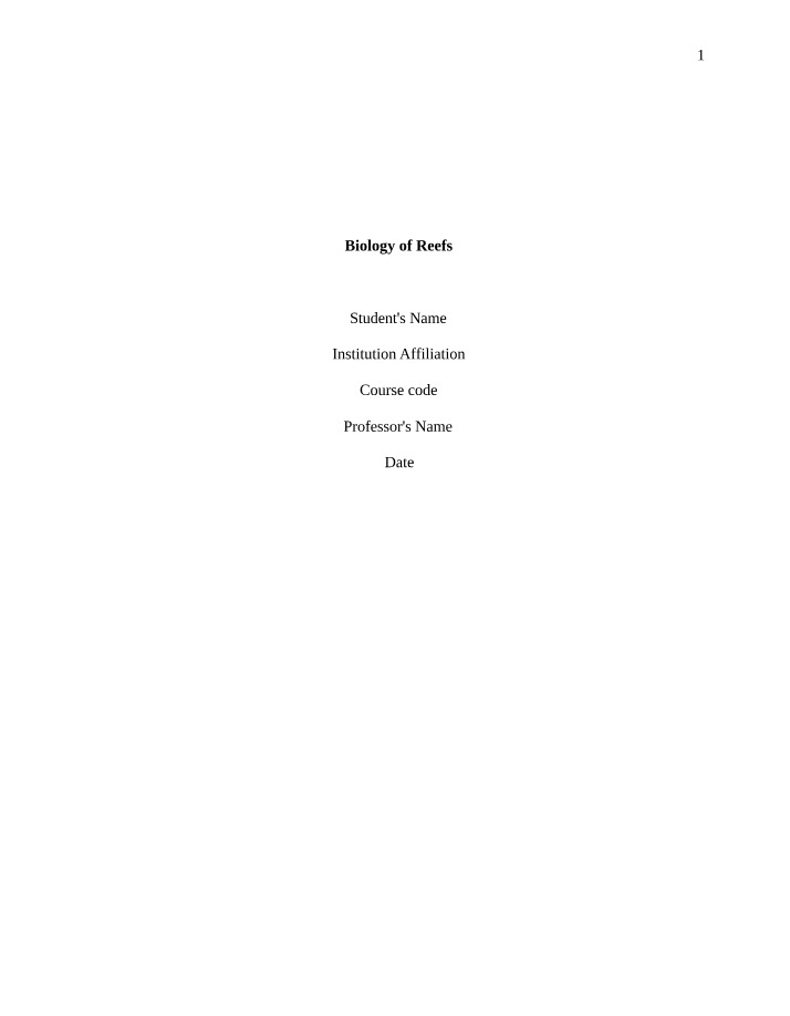 Reef Biology - Evolution, Key Organisms, and Ecology