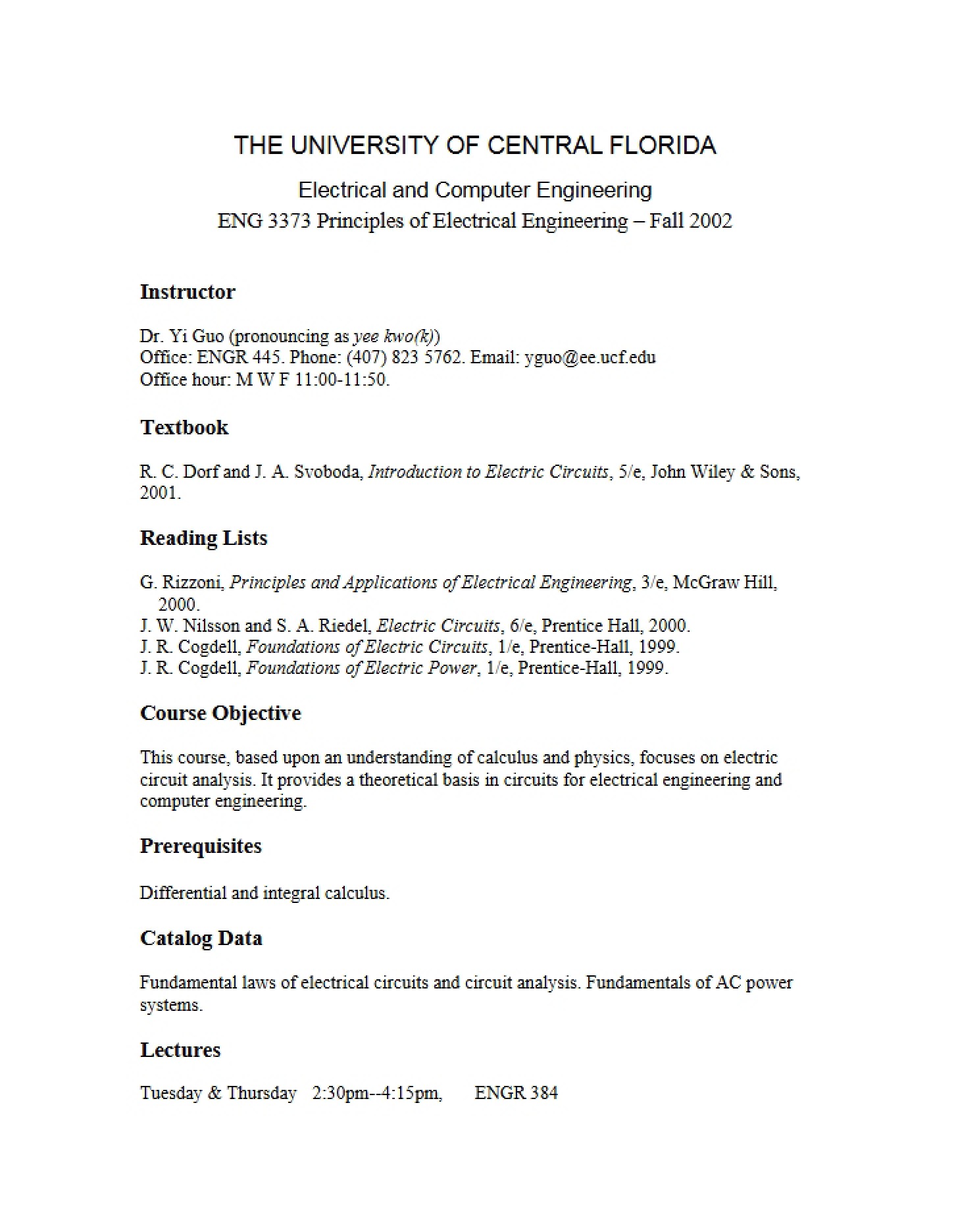 Course Syllabus