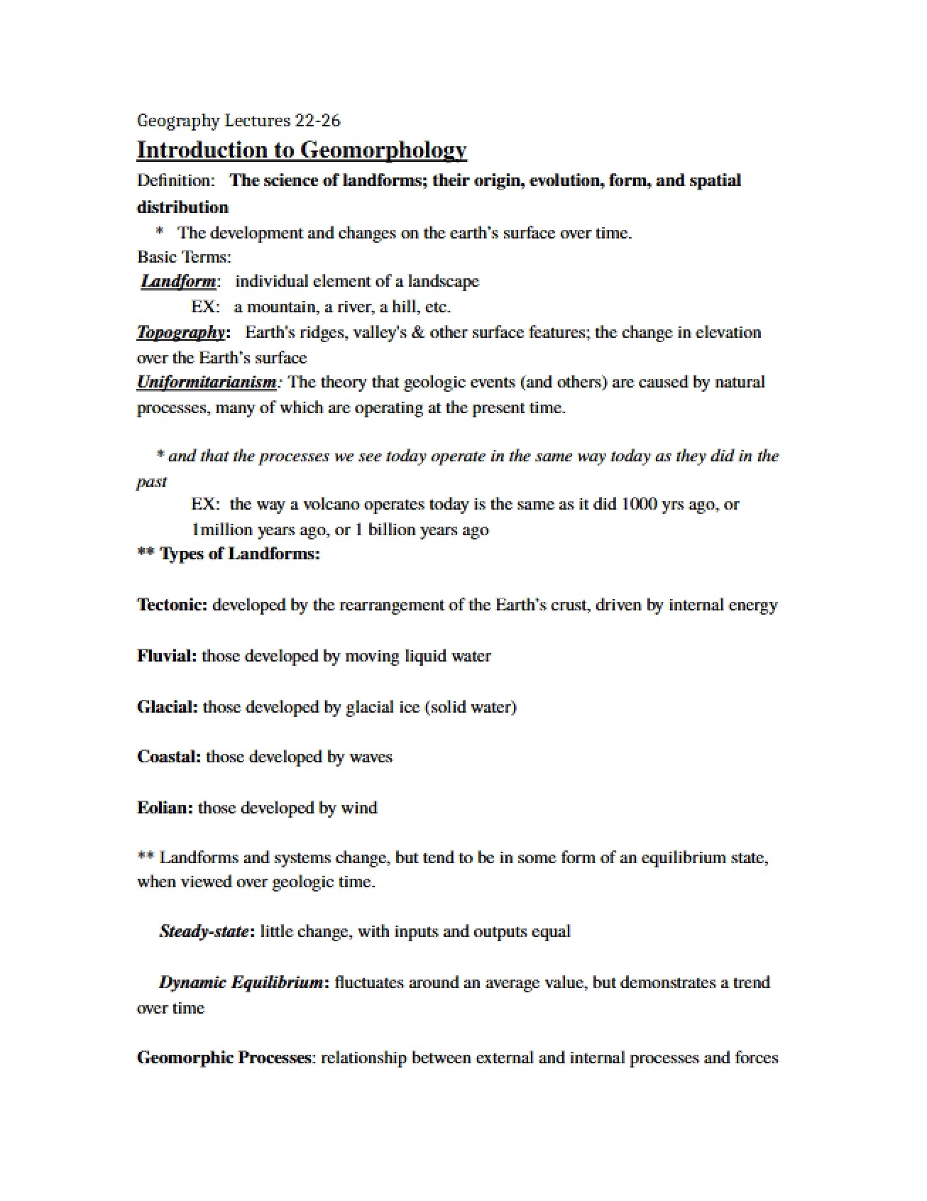 Lectures for the Third Geography Test