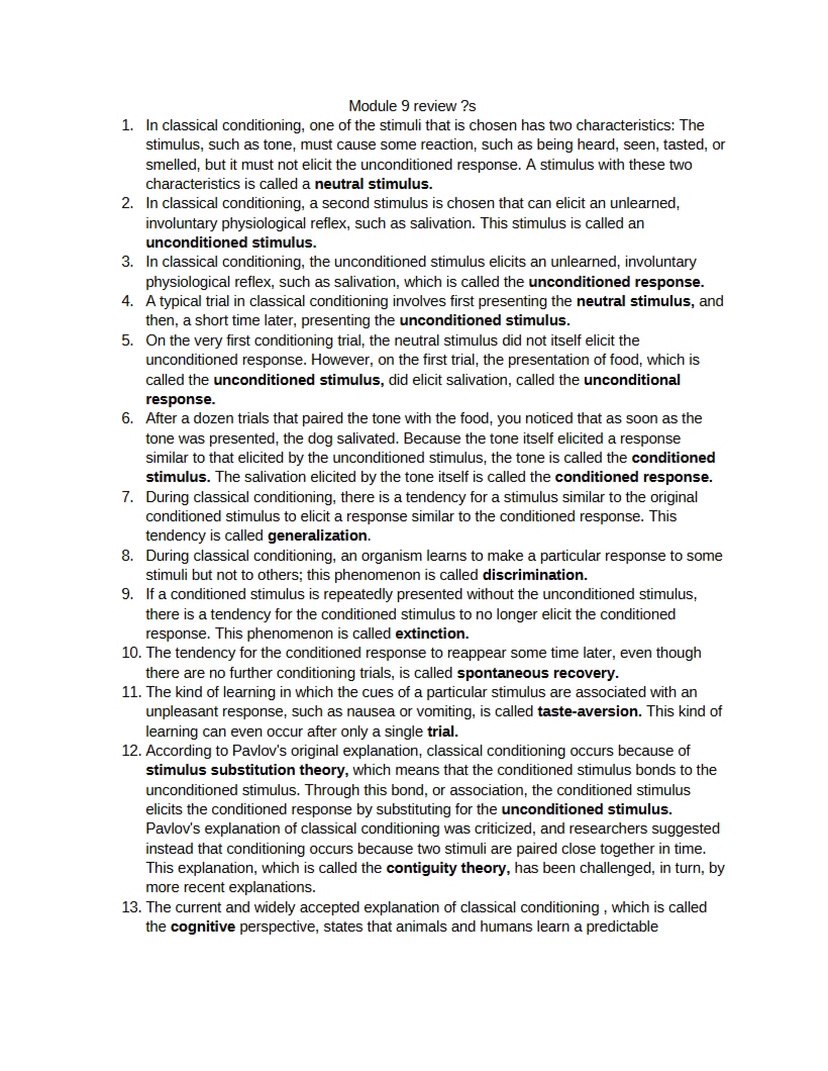 Review of Module 9