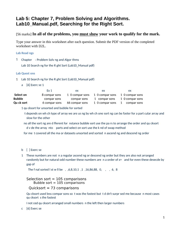 Worksheet for Lab 5