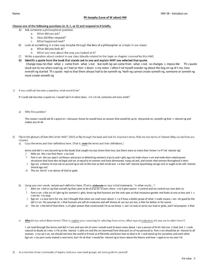 Introduction to Philosophy HW 1B