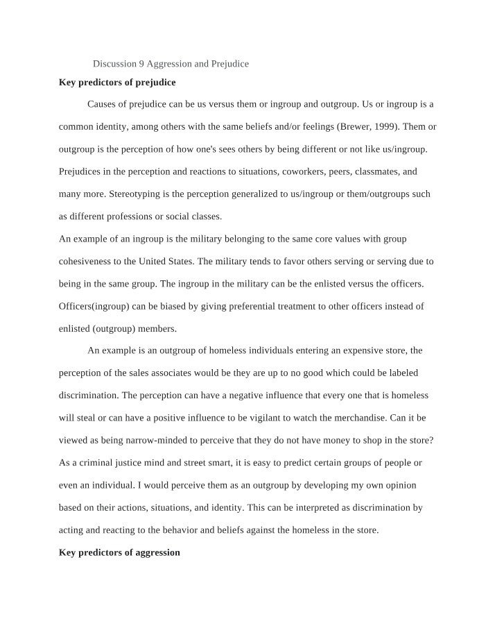 The Link Between Prejudice and Aggression
