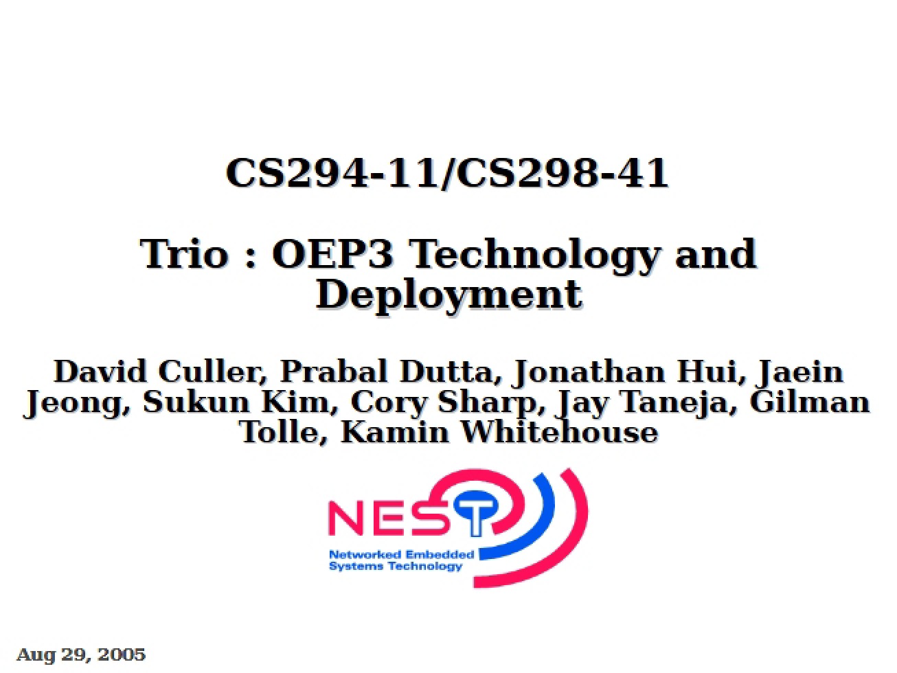 Technology and Deployment of OEP3