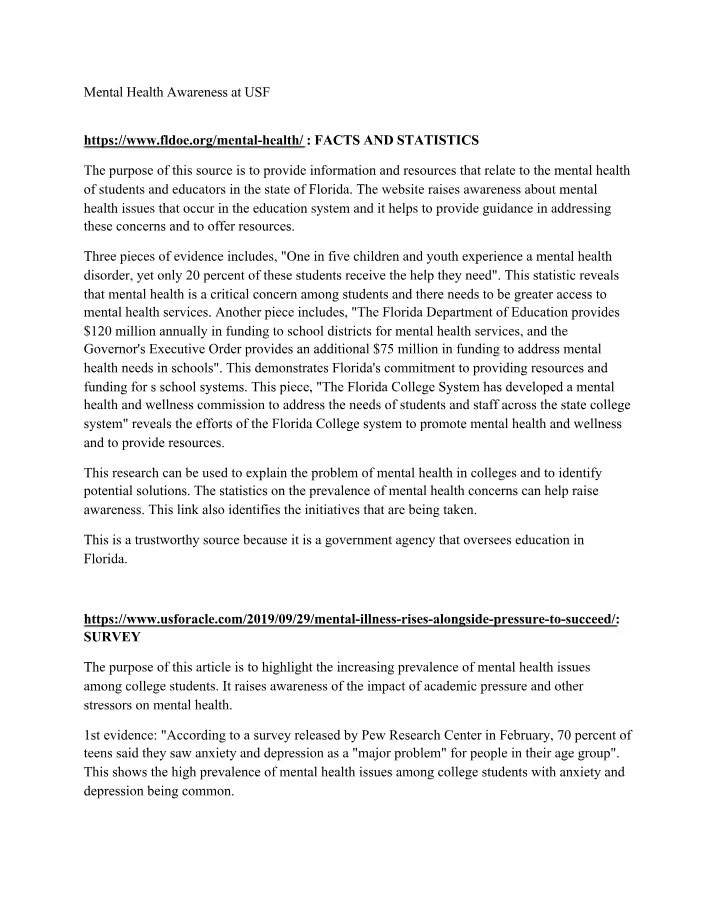 Mental Health in College Students - Facts
