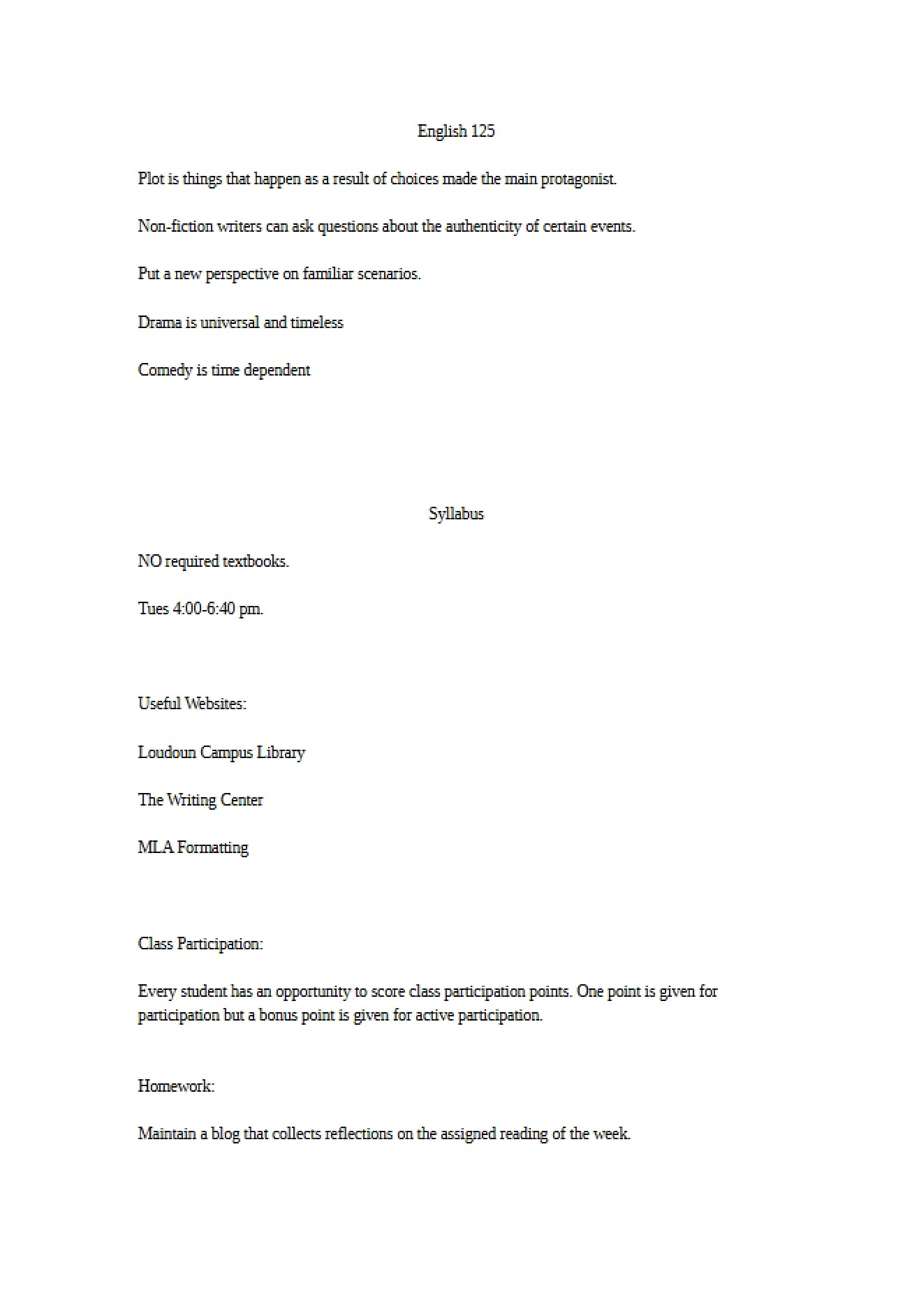 Literature Introduction Syllabus