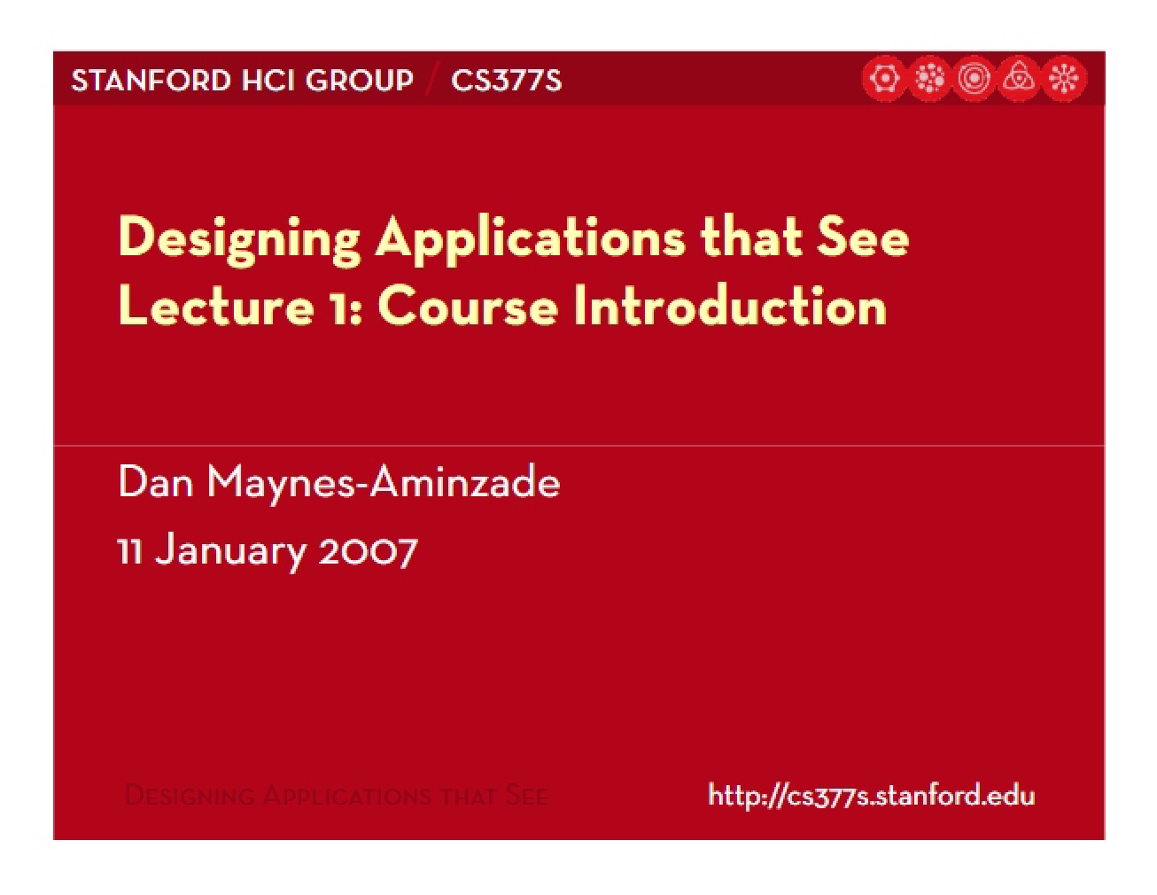 First Lecture A Course Introduction