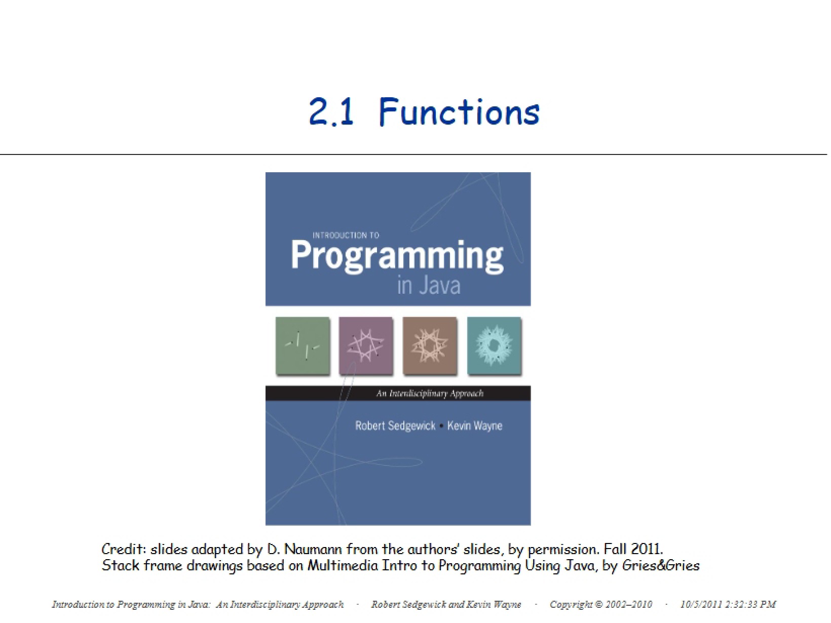 Lecture Notes on Functions