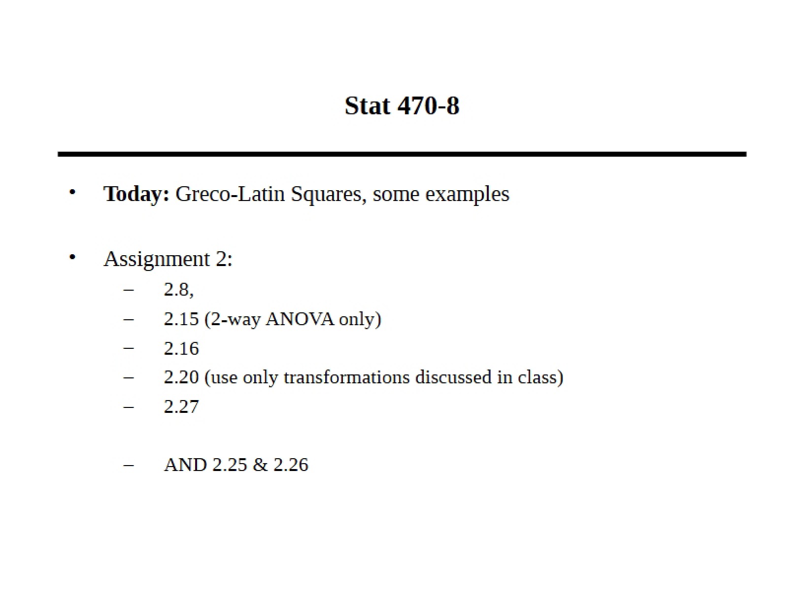 Lecture Eight Notes