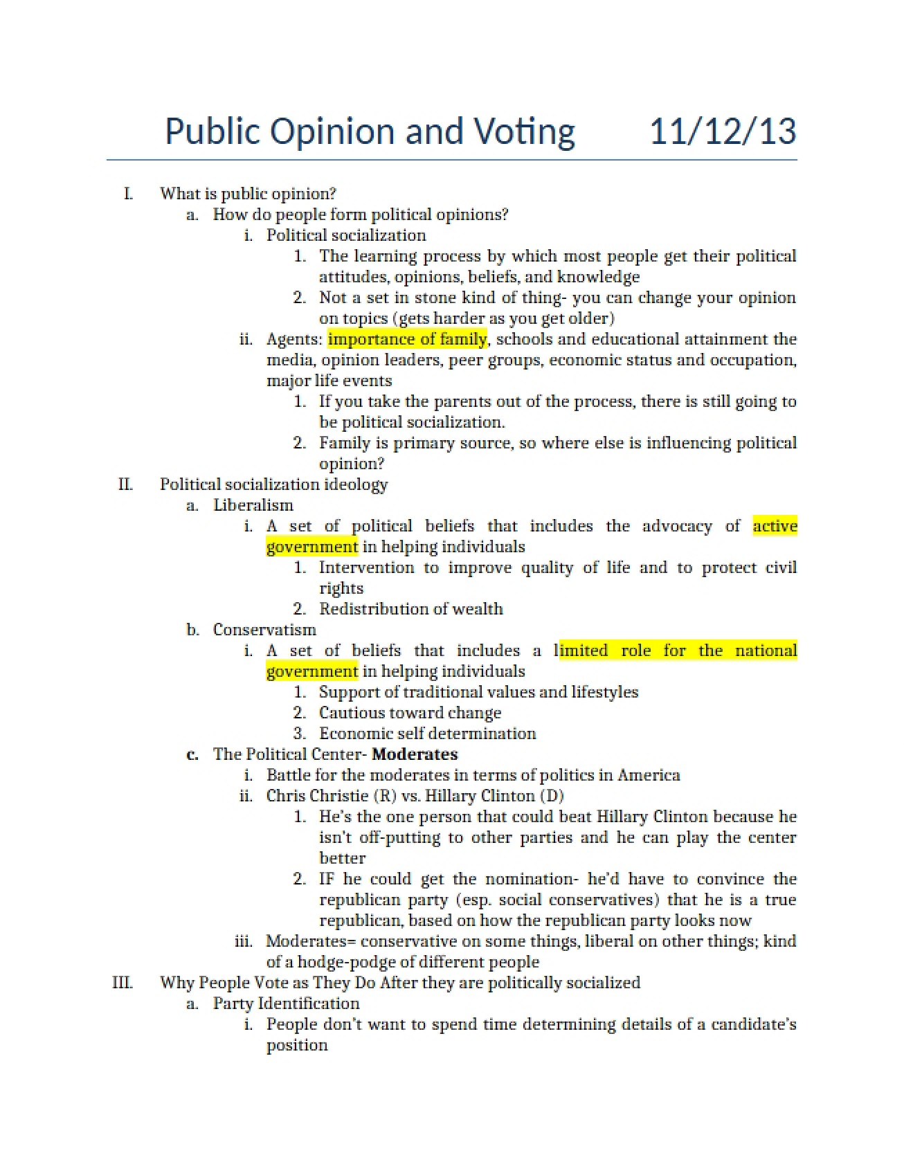 Public Opinion and Voting Behavior