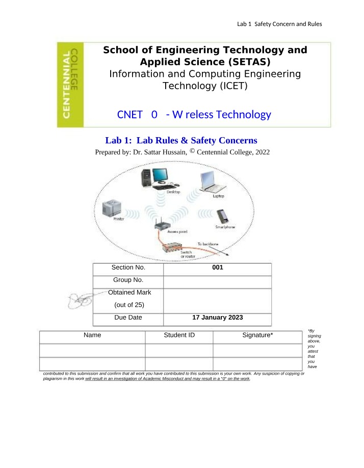 Wireless Technology Lab 1 - Rules and Safety Concerns