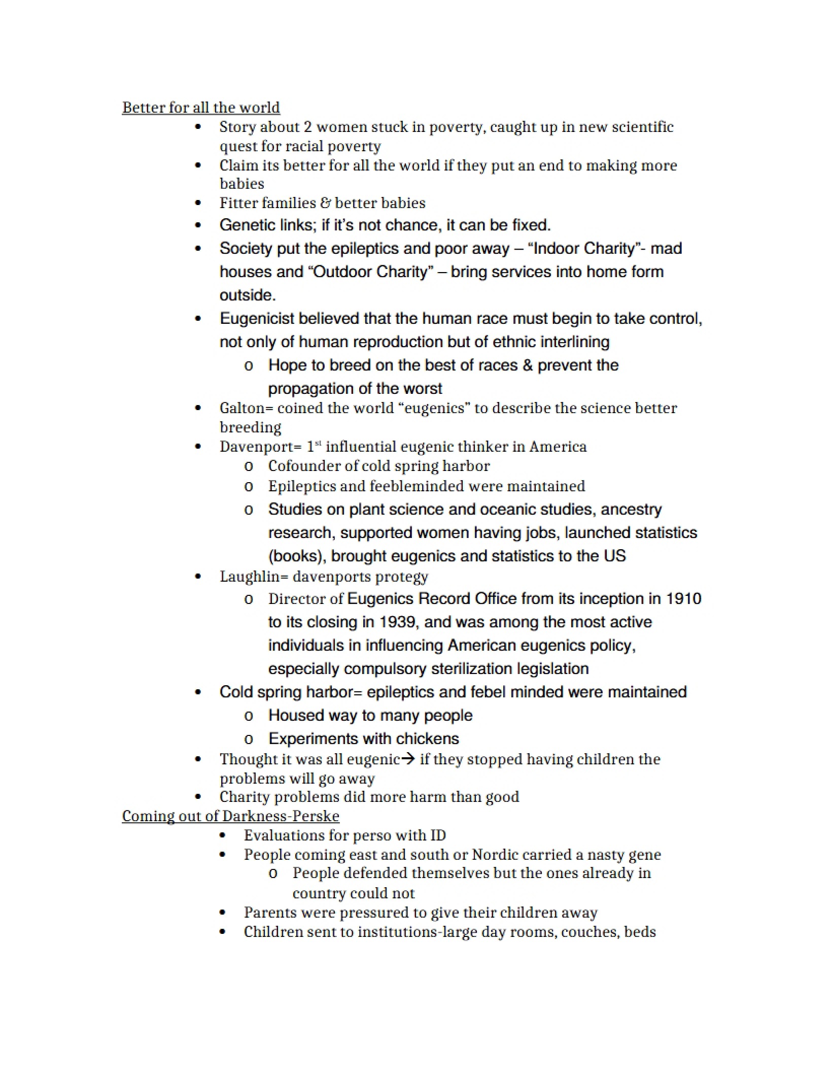 Disability Course Notes