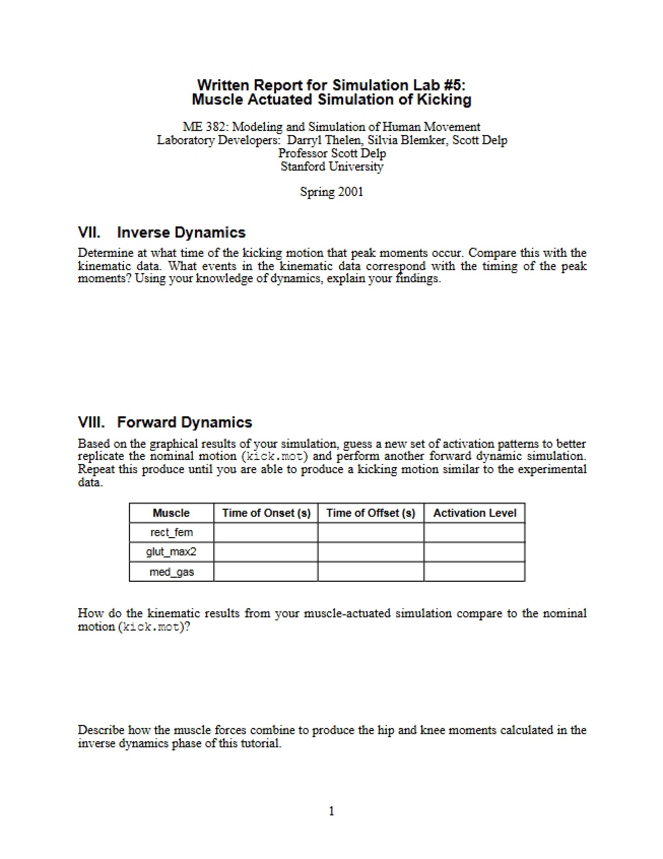 Fifth Laboratory Report for Biomedical Engineering