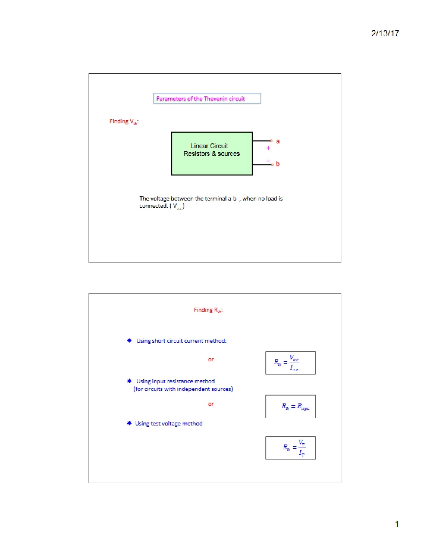 Maximum Power Lecture 9
