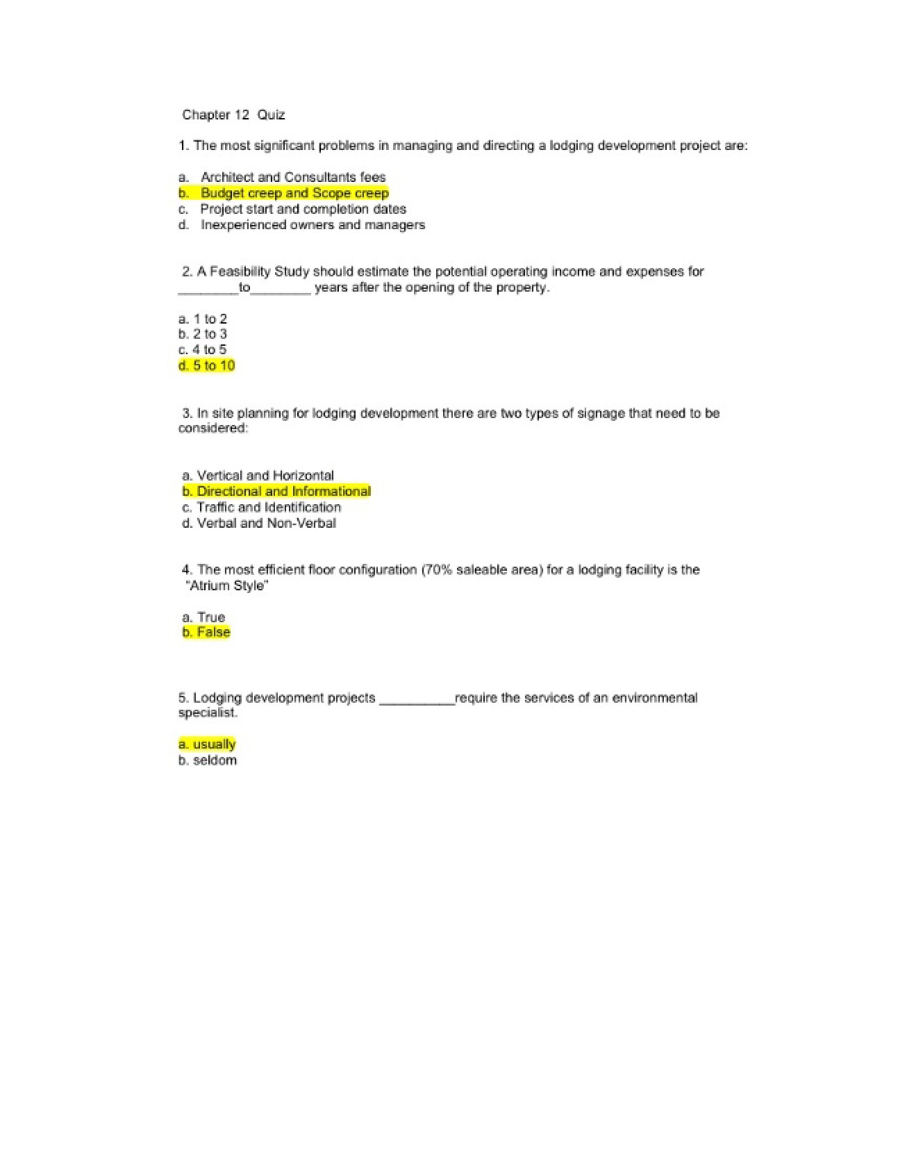 Facility Maintenance Quiz