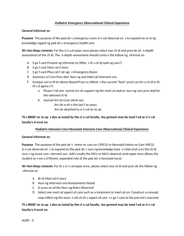 Clinical Experiences and Case Study - NURS 403