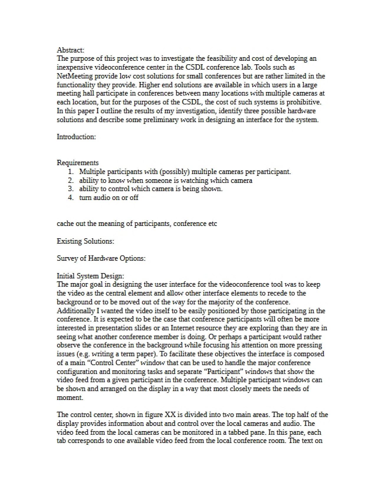 Paper for a Computer-Human Interaction Course