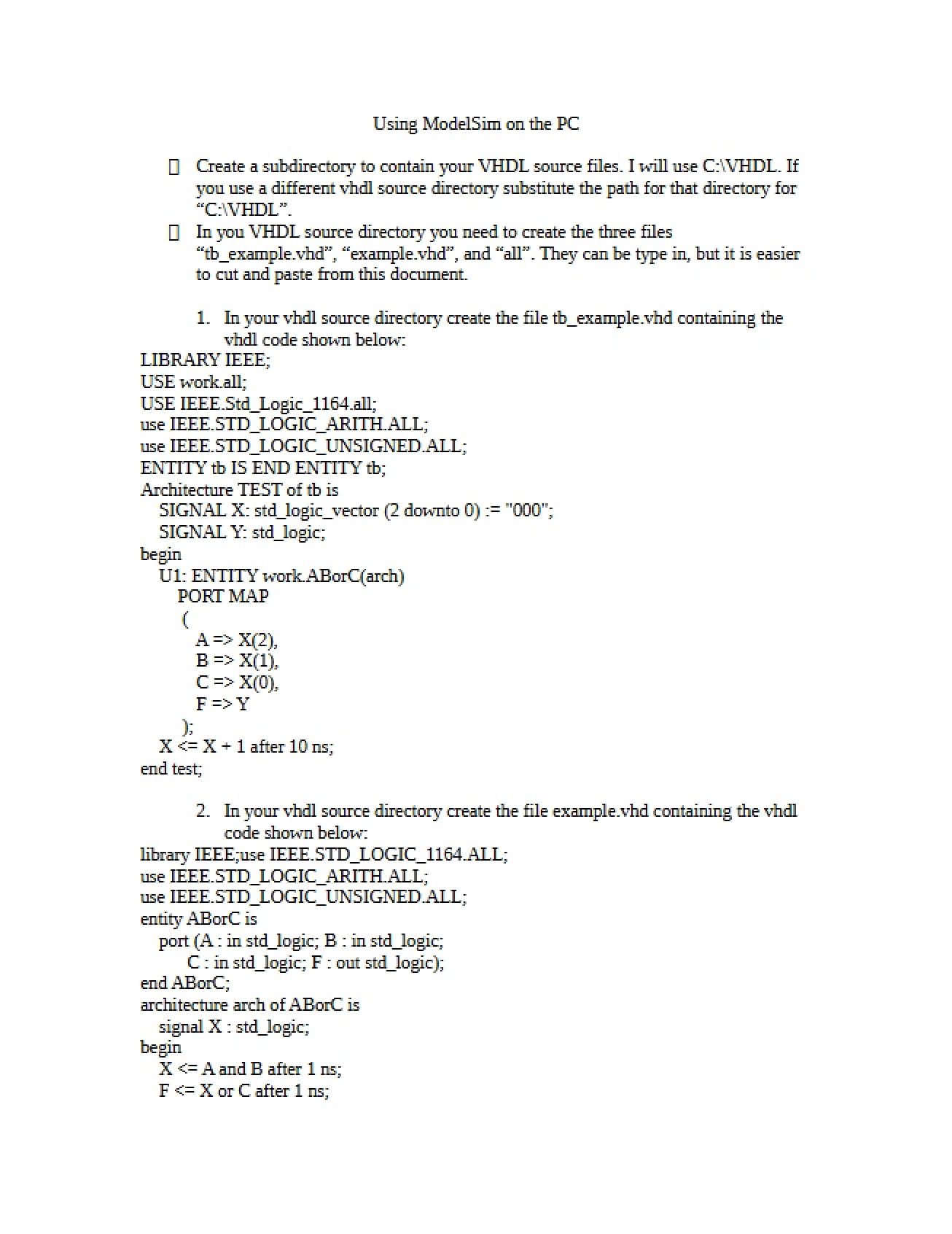 PC Guide for ModelSim