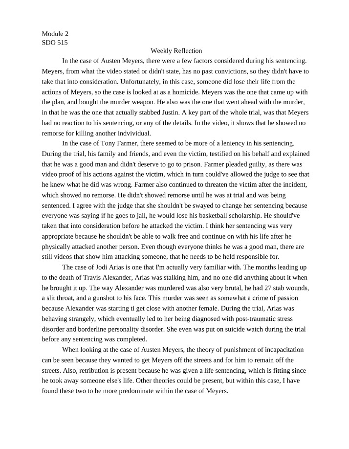 Reflection for Module 2