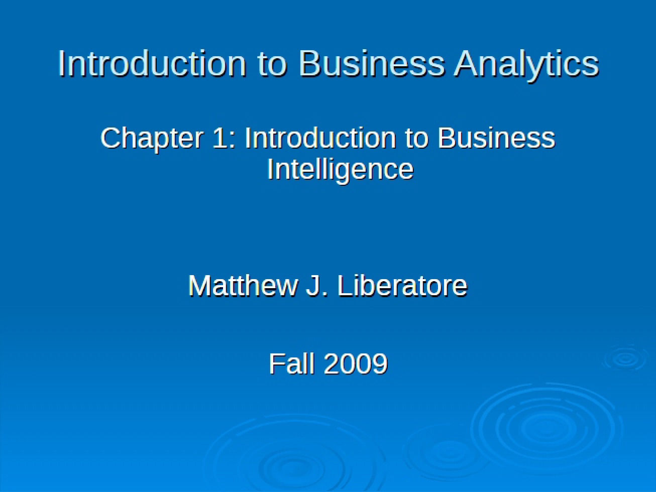 Business Intelligence Introduction
