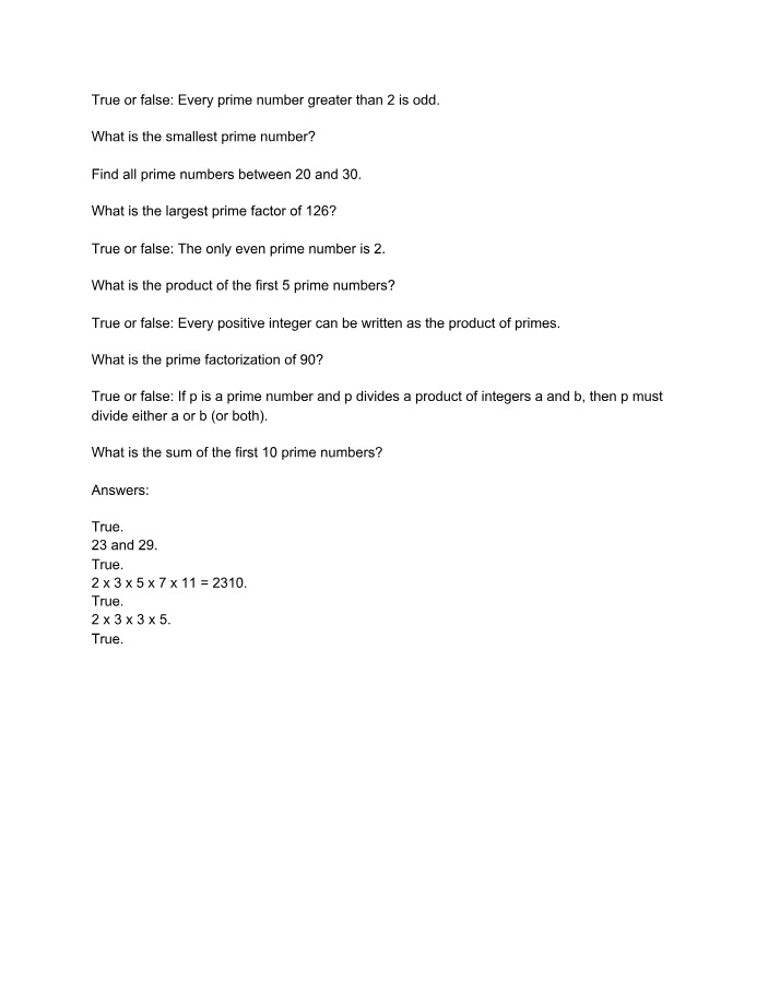 Quiz 2 - Prime