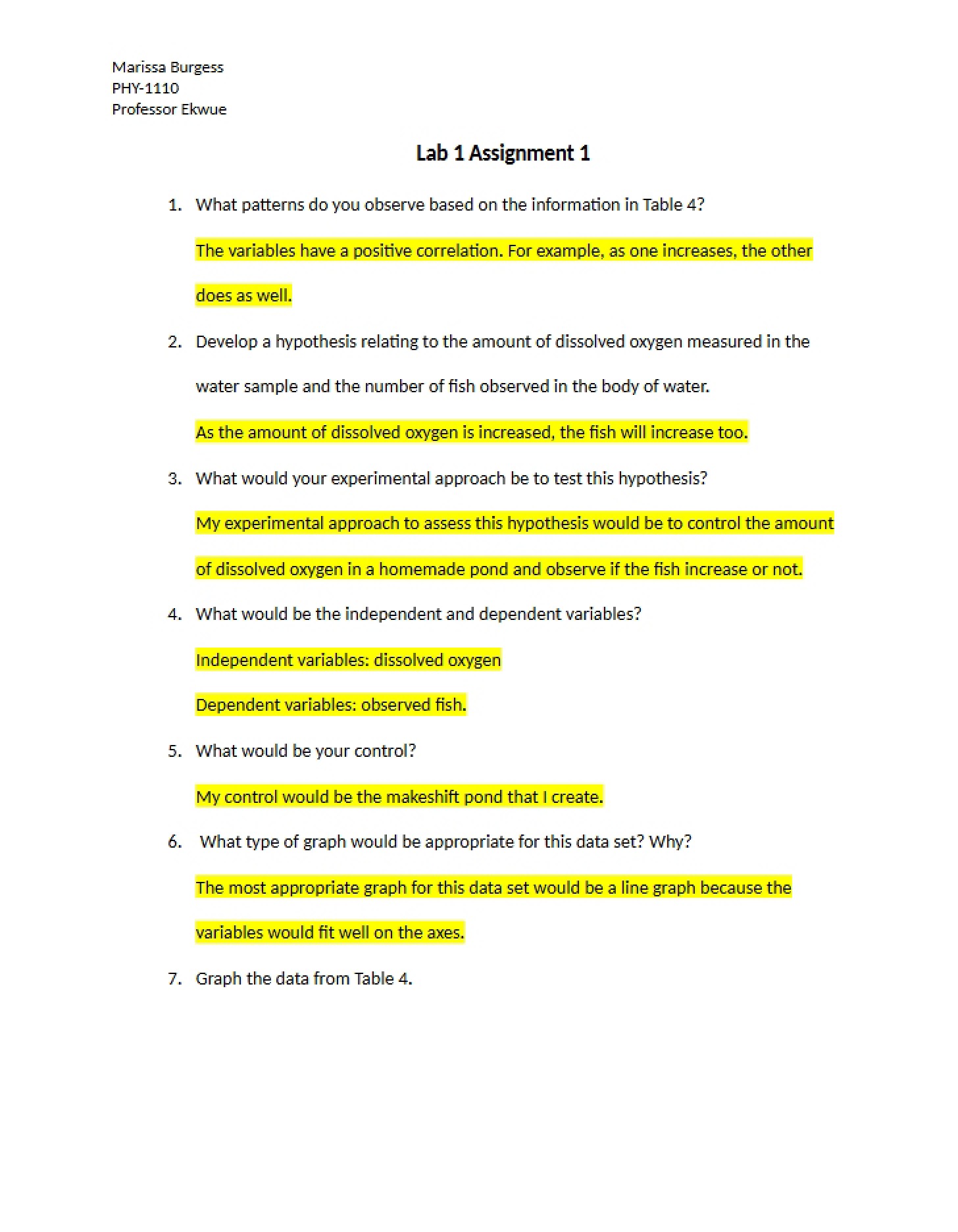 Assignment 1 for Lab 1