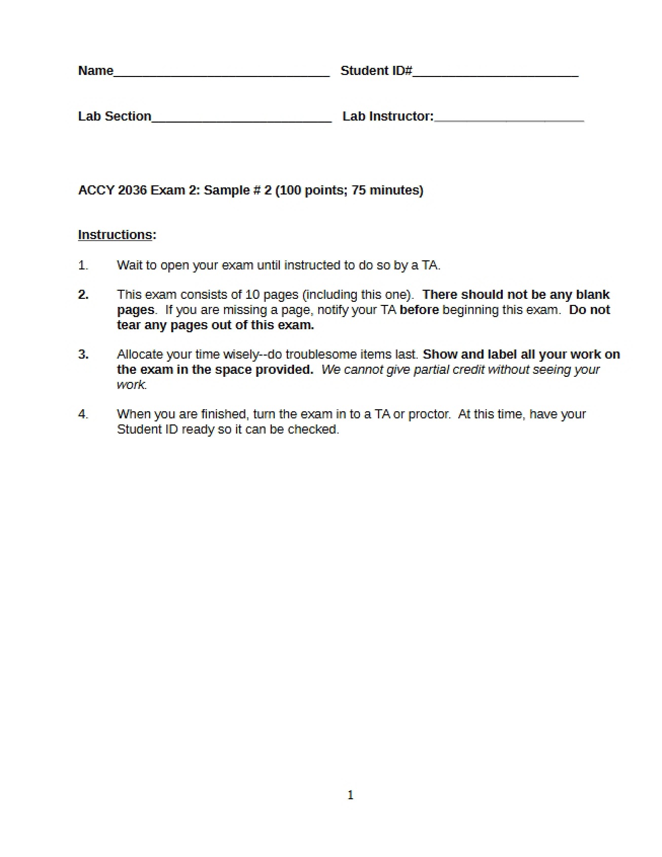 Chapters 4-6 Fall 2008 Sample Exam 2
