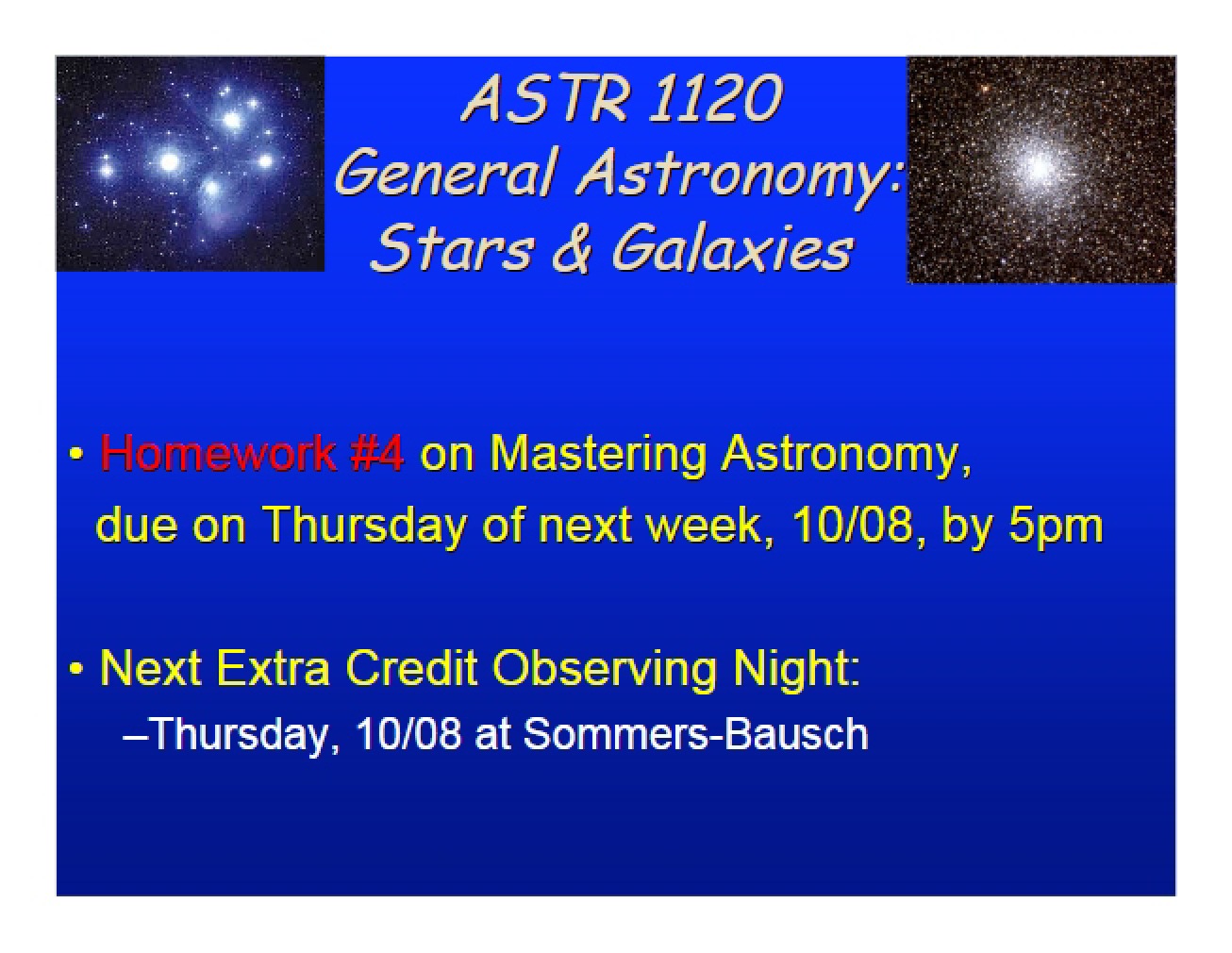 Presentation from a General Astronomy Class