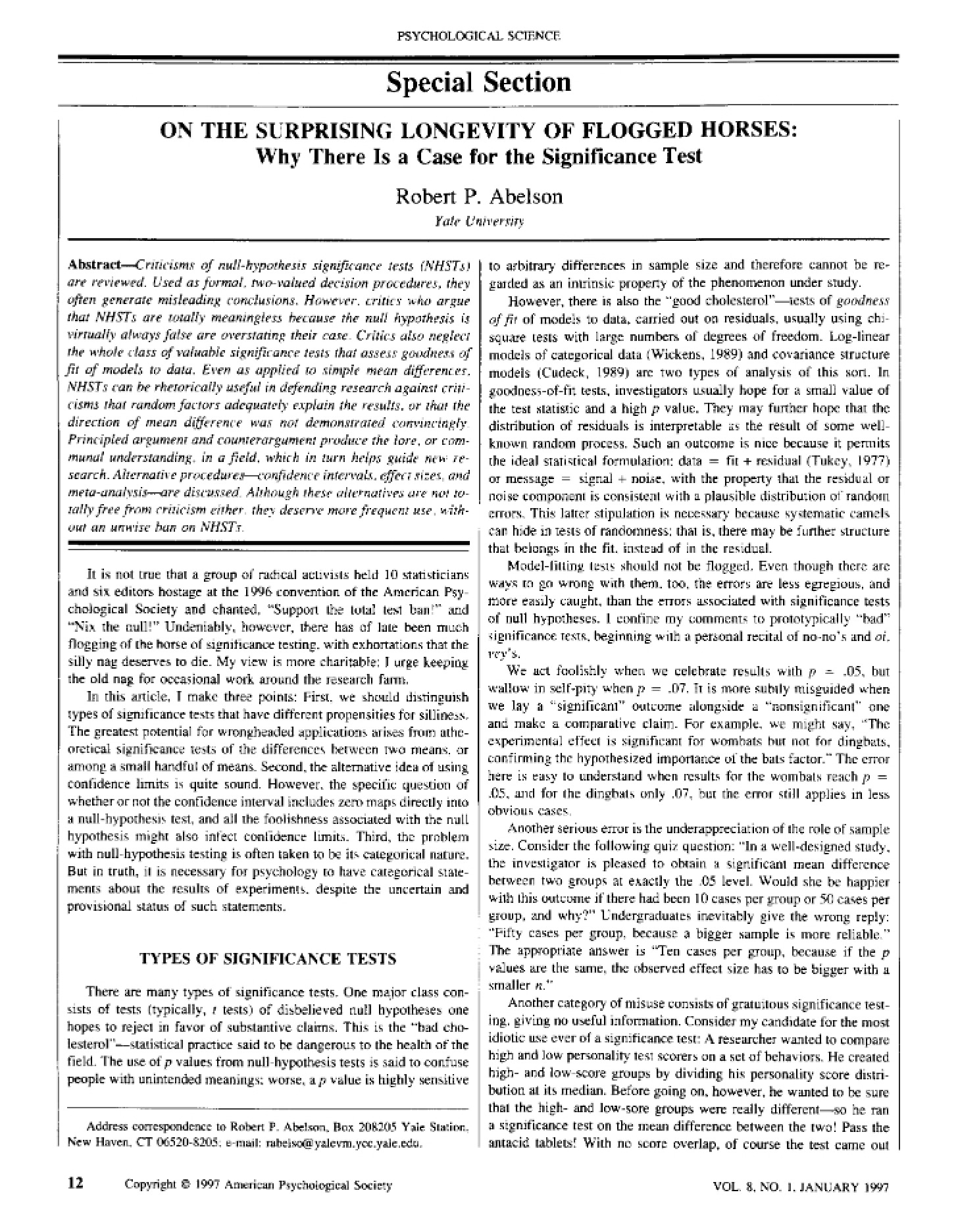 Loss of Foundations in Psychology