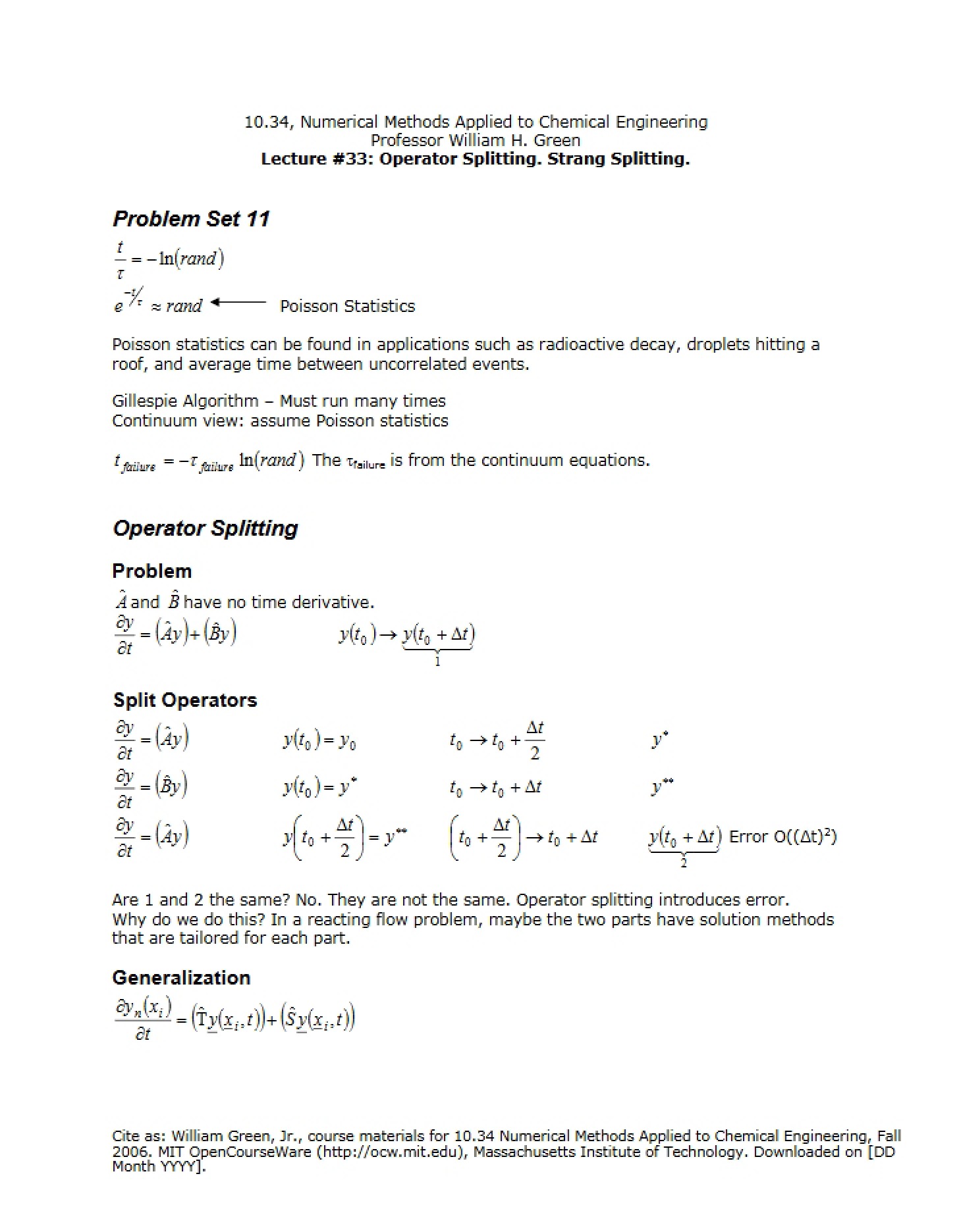 Strang and Operator Splitting