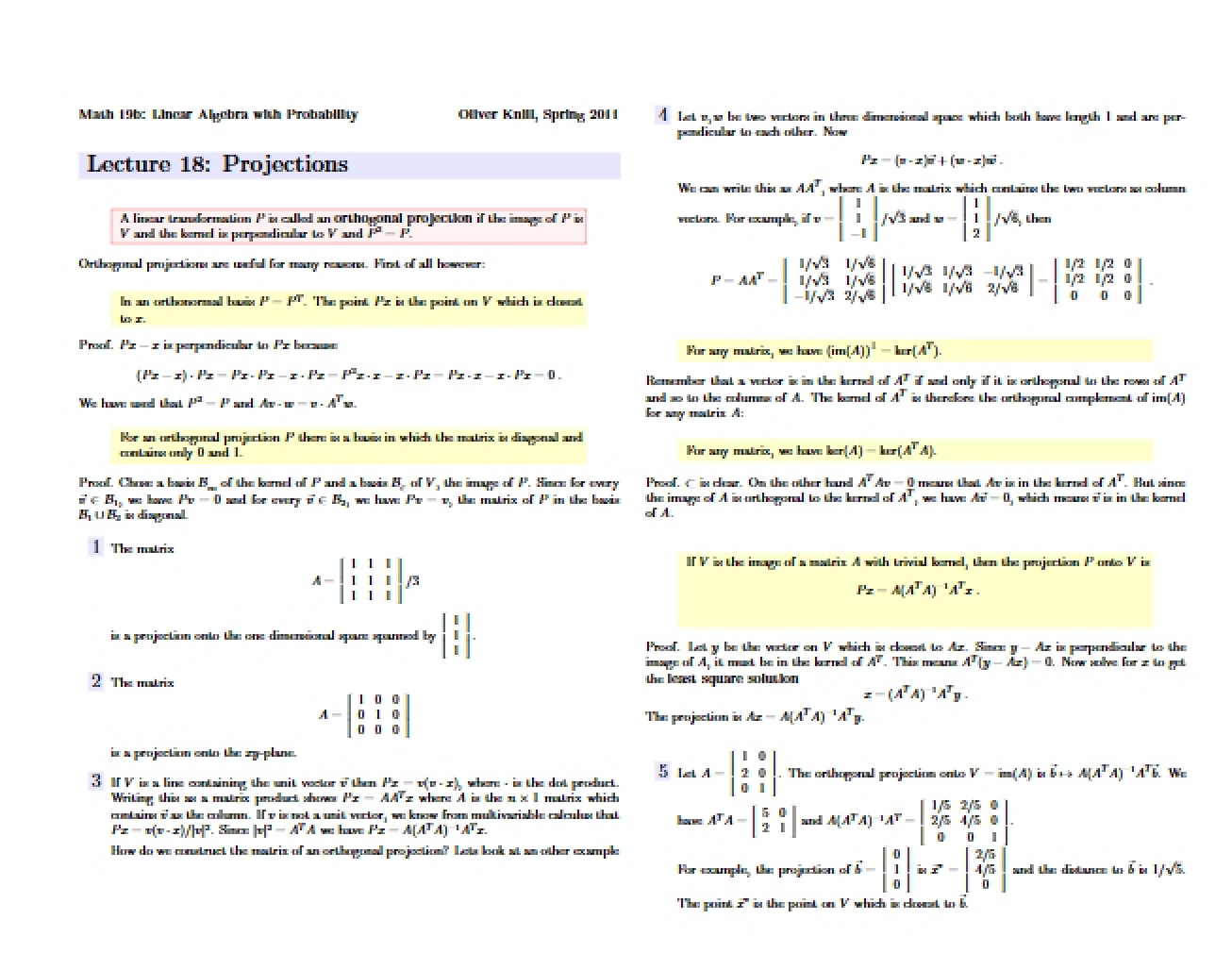 Life Sciences Math Lecture 18