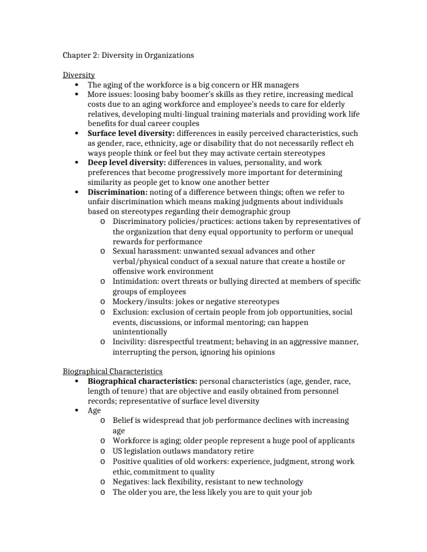 Diversity in Organizations (Chapter 2)