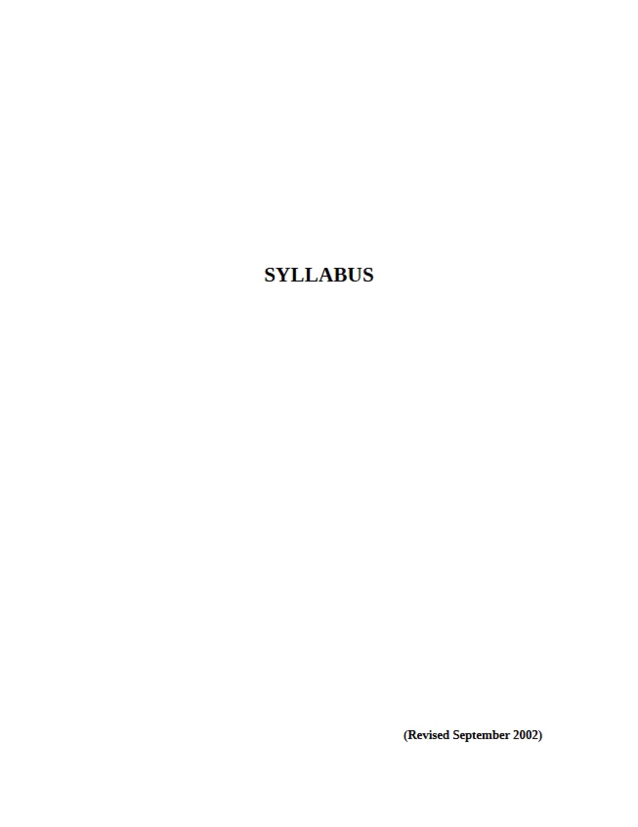Forensic Investigation Syllabus