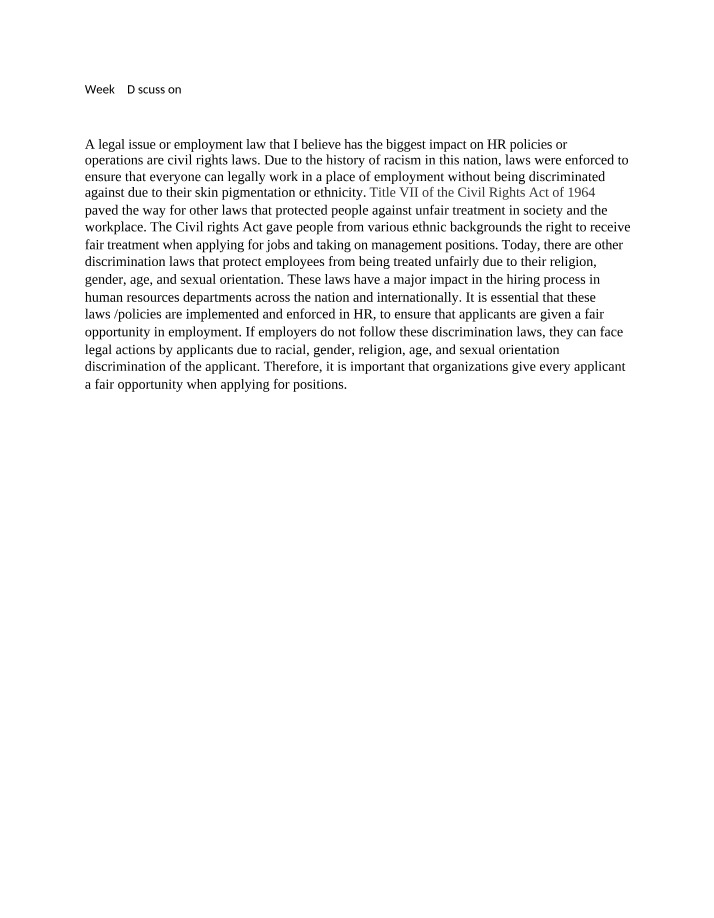HSA 530 Discussion - Week 3