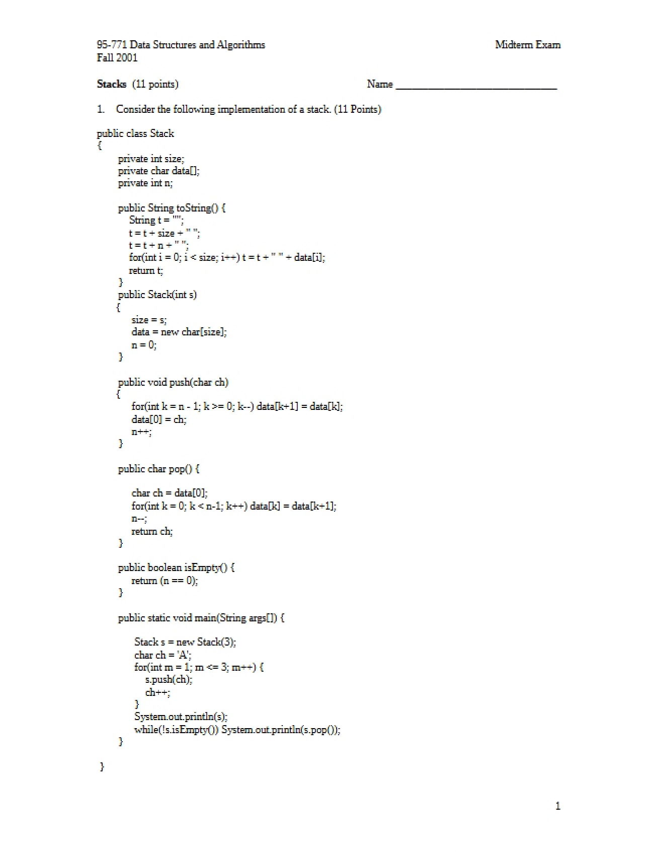 Midterm Examination