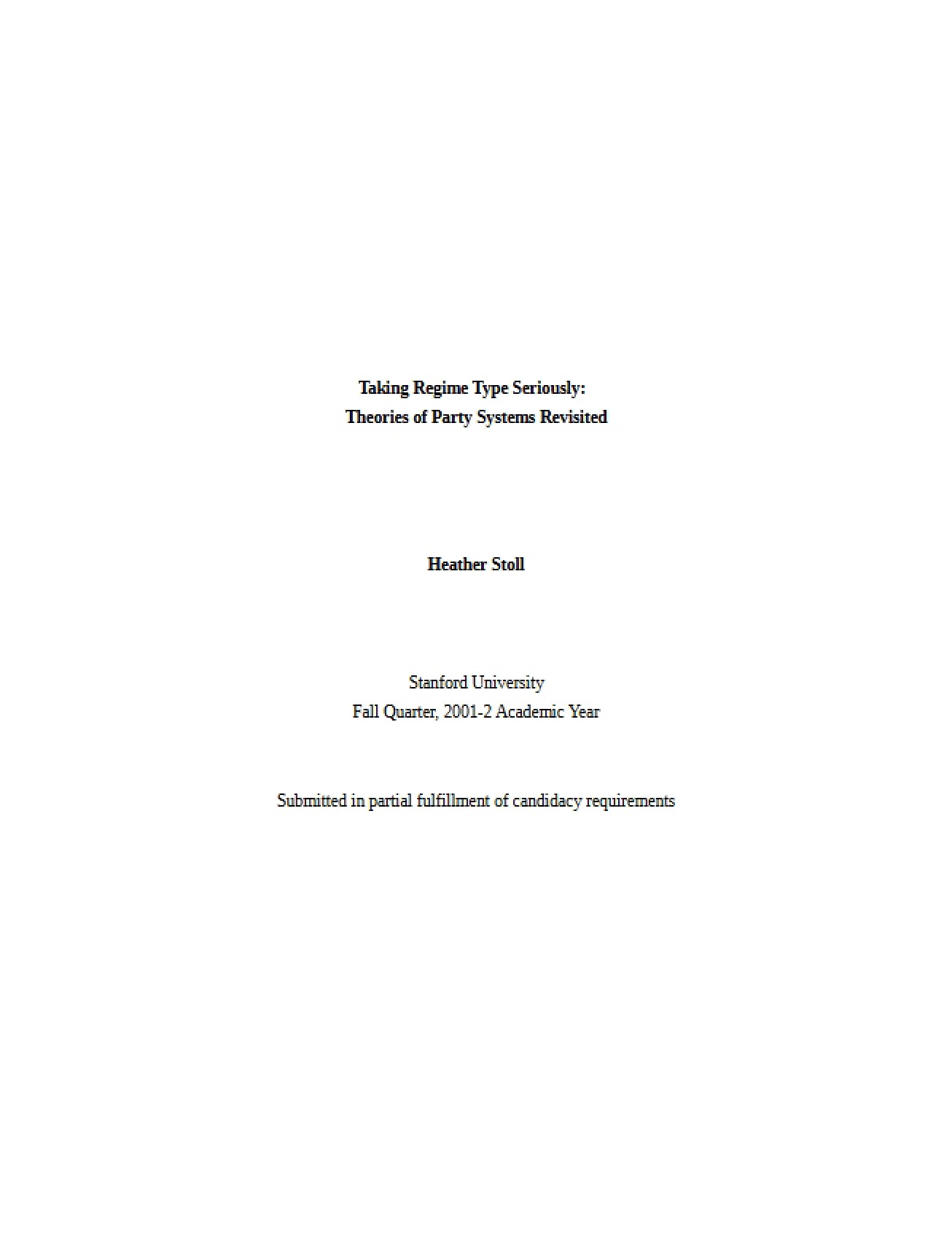 Political Economy of Financial Crisis Lecture Notes