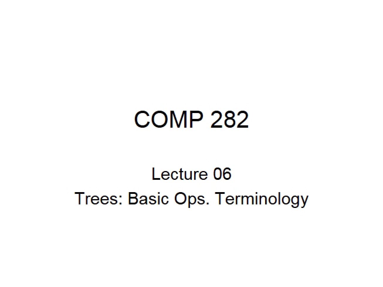 Terminology and Basic Ops for Trees